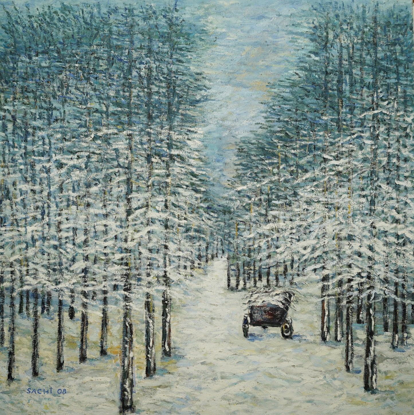 Snowy Dutch forest